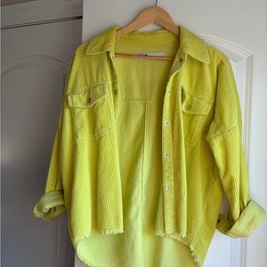 Zara Lime Corduroy Shirt